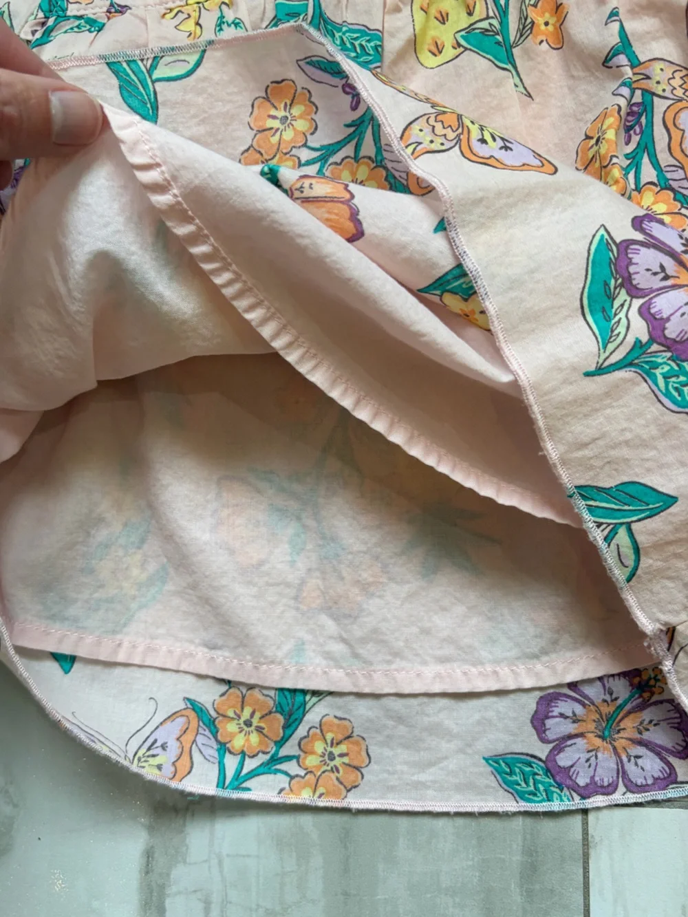 Carters Cotton Cottage Pink Floral Shirt & Ruffled Shorts Matching Set Girls 4T - Picture 6 of 13